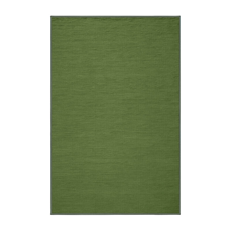 Machine Washable Solid Green Area Rug, Rectangle 2' x 3'
