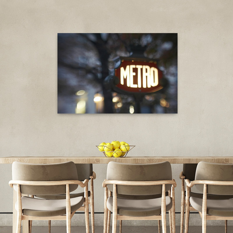 Art urbain contemporain Le Metro, H 24 po x l 36 po
