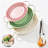 3 Pack Collapsible Silicone Colander Set with Tongs, Stainless Steel Rim, Heat Resistant & Dishwasher Safe, 2QT & 4QT, Pink Sage Green Cream