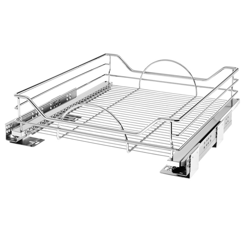 Rev-A-Shelf Steel Pullout Storage Organizer with Soft-Close Slides for Base Kitchen Cabinets , 32.36" W