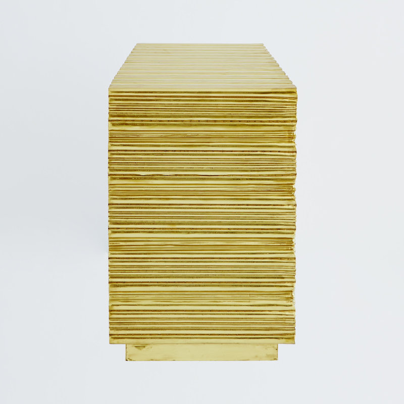Linenfold Cabinet, Brass