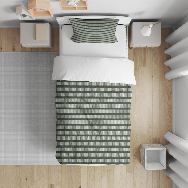 Comb Row Decorative Lightweight Comforter Set, Green