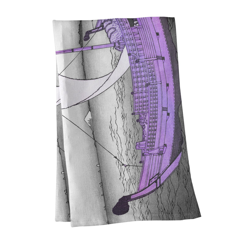 Hague Tea Towel Kitchen Towel, Poly Twill, Purple