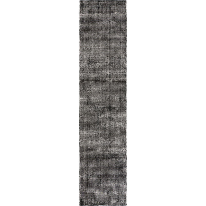 Tapis gris en laine tissé à la machine Colyt, Tapis de couloir 2 pi 7 po x 12 pi
