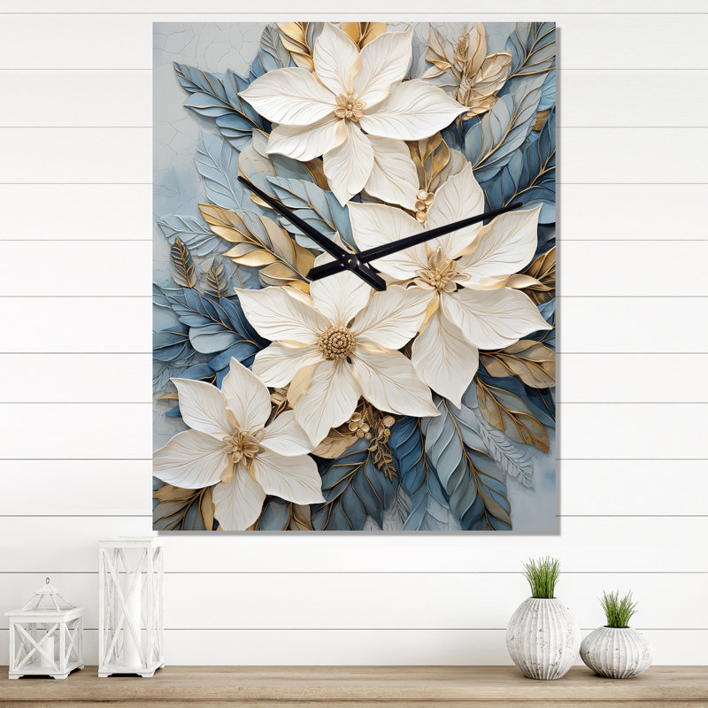 Luey - Horloge murale poinsettias, Moyen