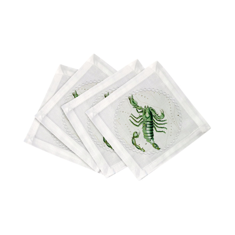 Serviette Zodiac Scorpio, Blanc