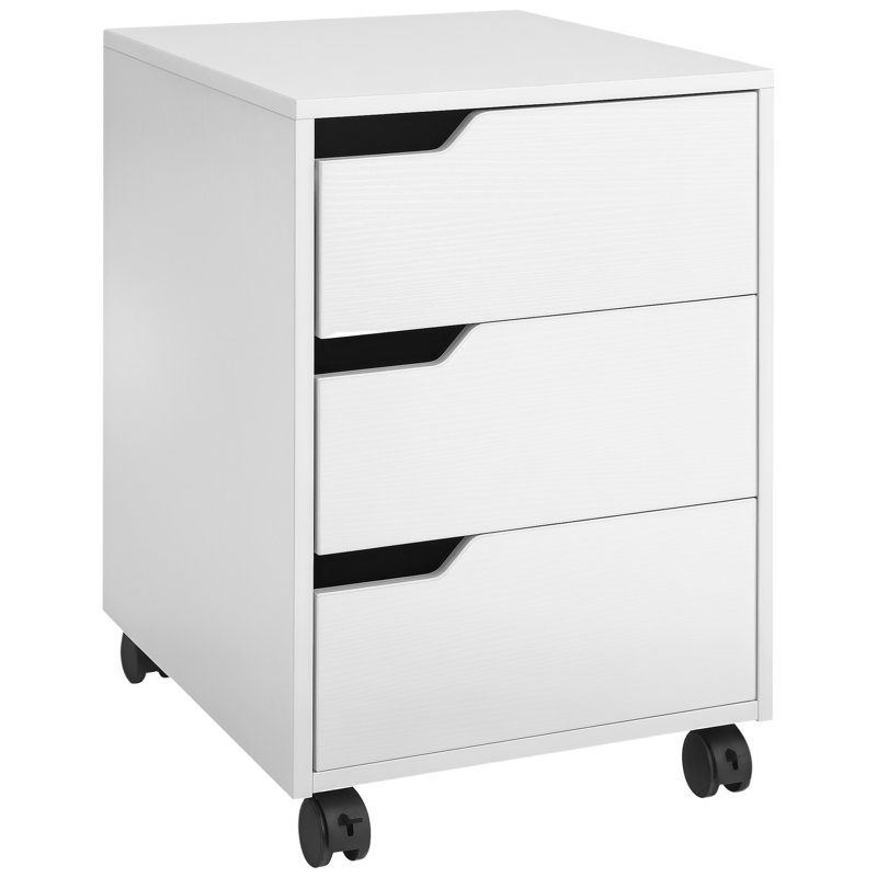 Noa 40cm Wide 3 -Drawer Mobile File Cabinet, White