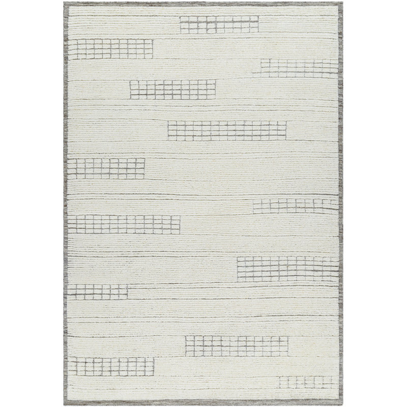 Davey Wool Abstract Area Rug, Rectangle 9' x 12'
