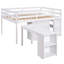 Lit mezzanine basse avec armoire, tablettes et bureau portable roulant, lit multifonctionnel-993810079