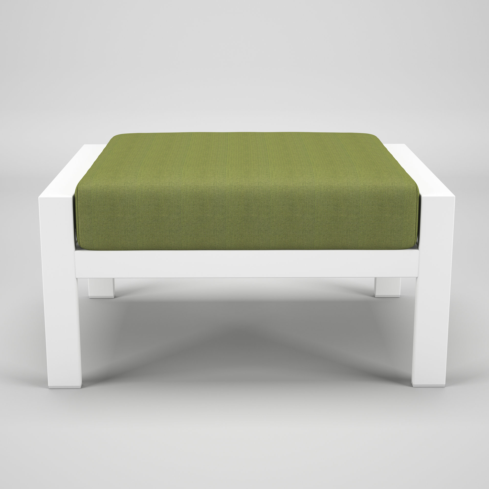 Townsend Metal Outdoor Ottoman With Sunbrella Cushion, Spectrum Cilantro
