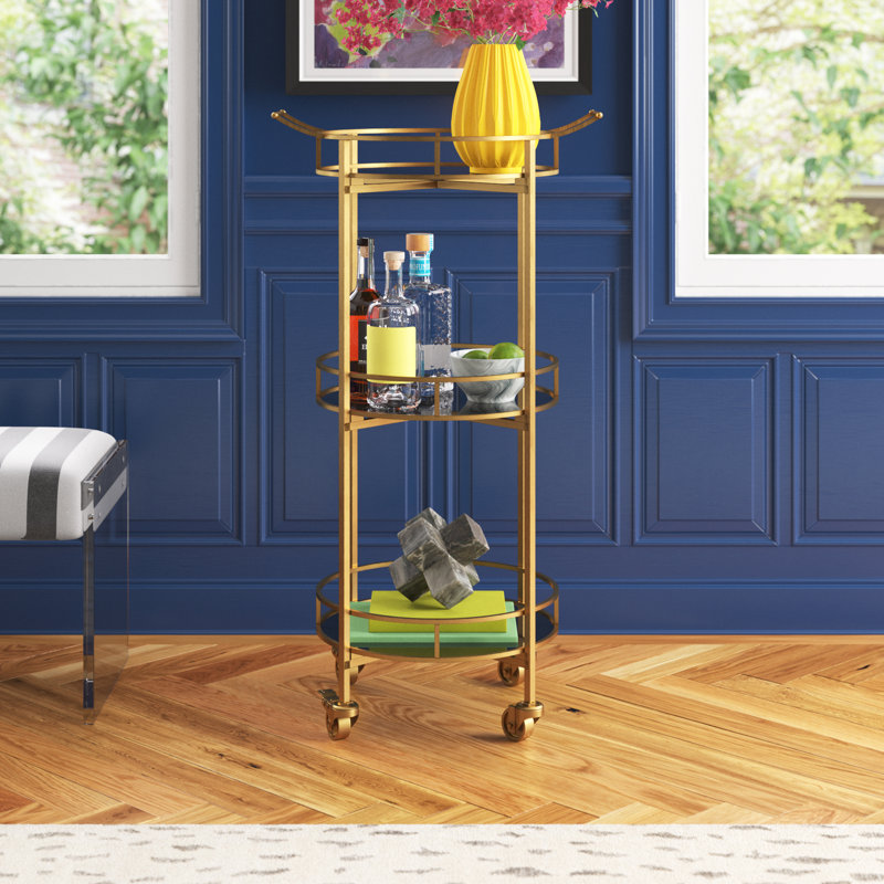 Kaydence Metal Bar Cart, Gold