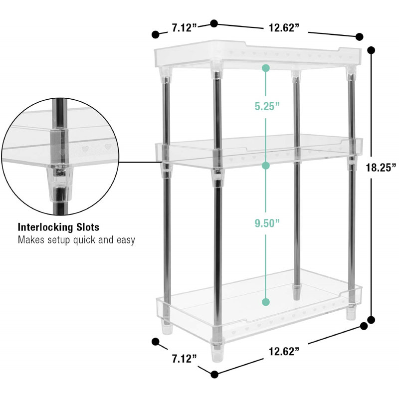 Sorbus 3-Tier Clear Acrylic Organizer Shelf Stand