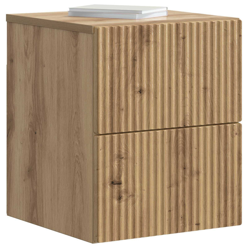 33cm W Manufactured Wood Bedside Table, Artisan Oak