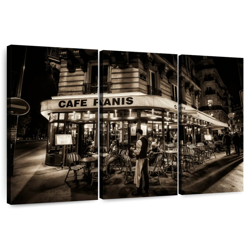 Yarlin Paris Café la nuit, H 48 po x l 74 po