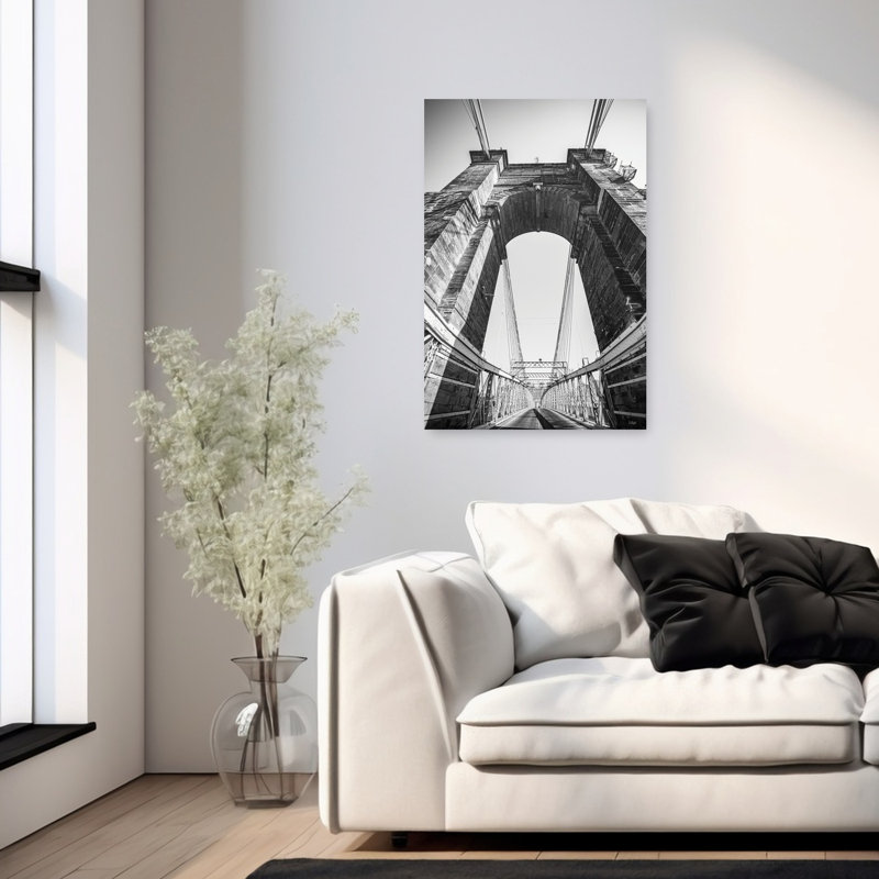 «Gateway to the Queen City», art mural contemporain industriel et urbain, 36" H x 24" W
