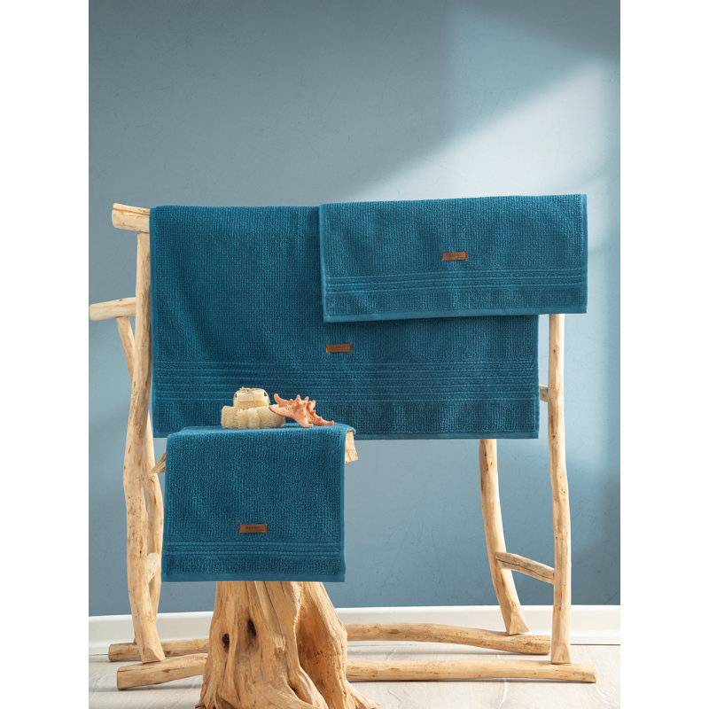 Luxurious 3-Piece Towel Set, Petrol Blue | 100% Cotton, Bath Towel (29.5 x 59.1 in), Hand Towel (19.7 x 35.4 in), Wash Towel (11.8 x 19.7 in) | Ultra-Soft, Highly Absorbent, Machine Washable at 86°F, Perfect for Home or Spa