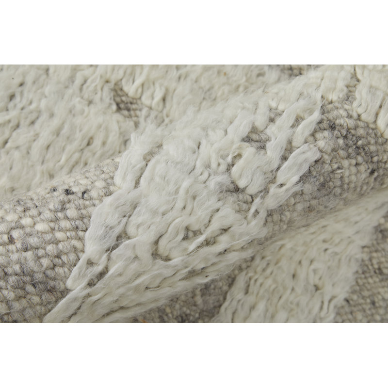 Ashby Wool Geometric Area Rug in Gray, Rectangle 9'6" x 13'6"