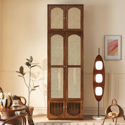 Armoire-penderie en rotin à grande capacité