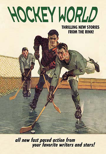 Publicité rétro pour hockey sur le monde, H 36 po x l 24 po x P 1,5 po