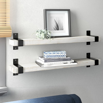 Keri 2 Piece Pine Floating Shelf
