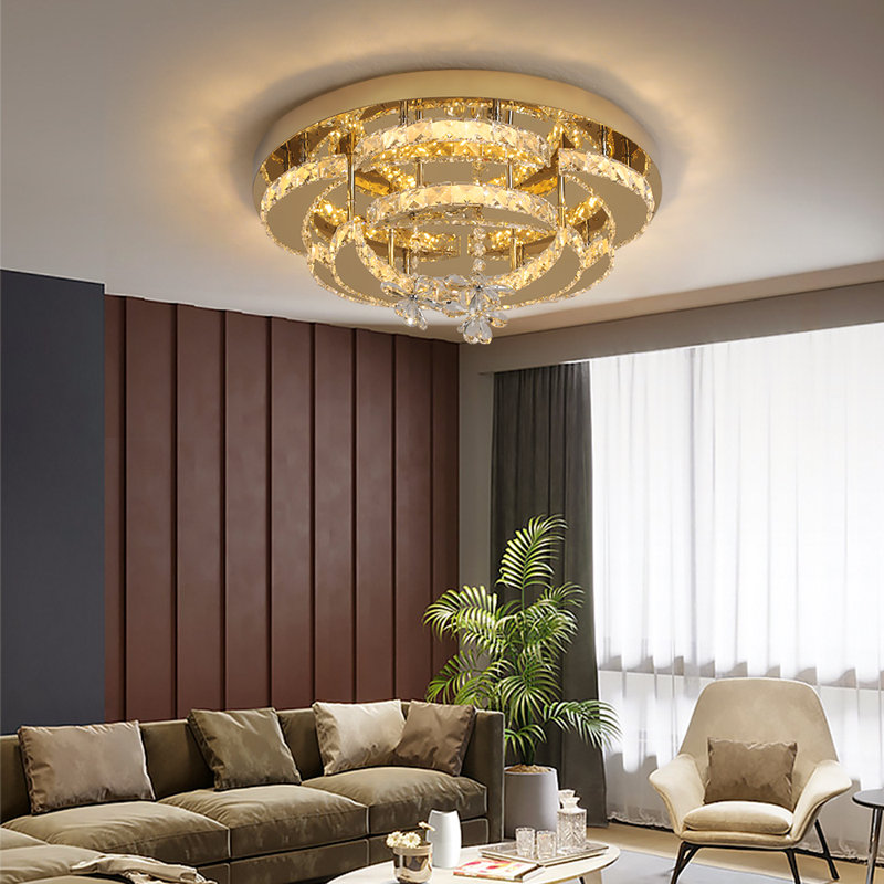Akono 8 - Light Crystal LED Chandelier, Gold, Yes, 3000K-6000K