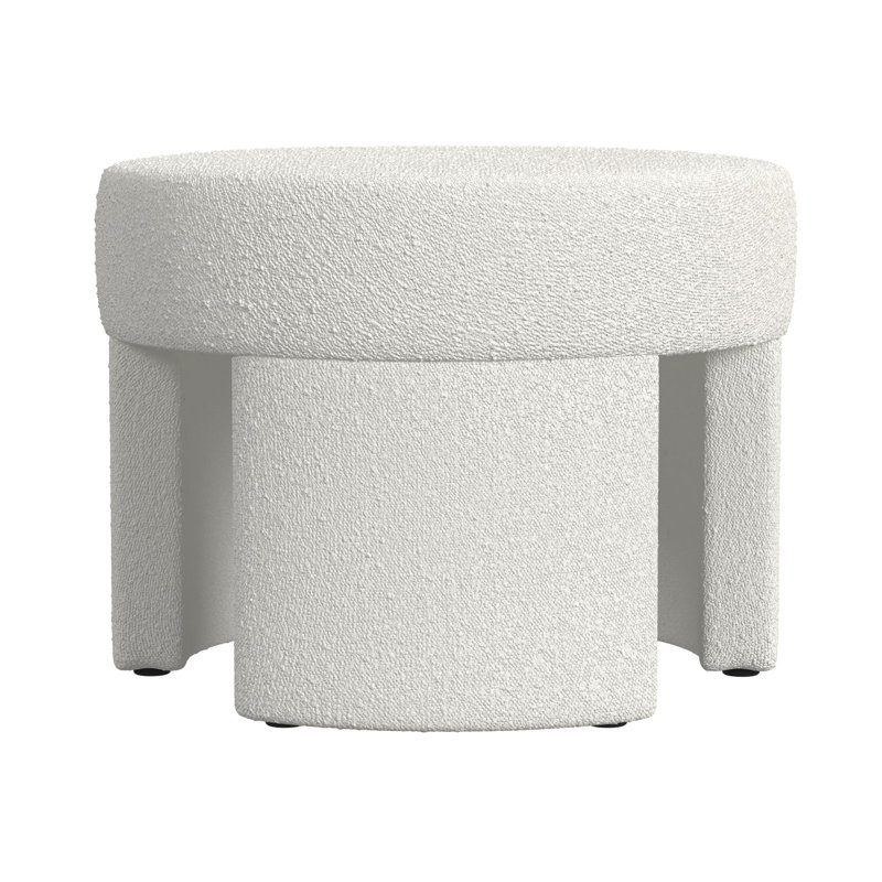 Jaymani Upholstered Ottoman, Cream Boucle