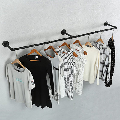 Williston Forge Oehlschlaeger Adjustable Wall Mounted Clothes Rack ...