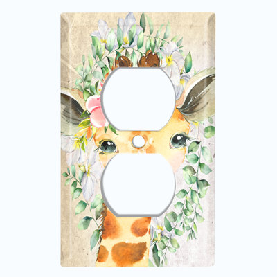 Assiette murale mignonne avec girafe et orange