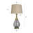 Suhayl - Glass & Metal Table Lamp - Smoke Glass Brass Metal - Dark Beige Shade