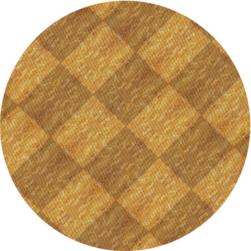 Tapis de zone brun à motif, Rond 5 pi