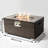 32" Rectangular Propane Fire Pit Table Wicker Patio Heater 50,000 BTU