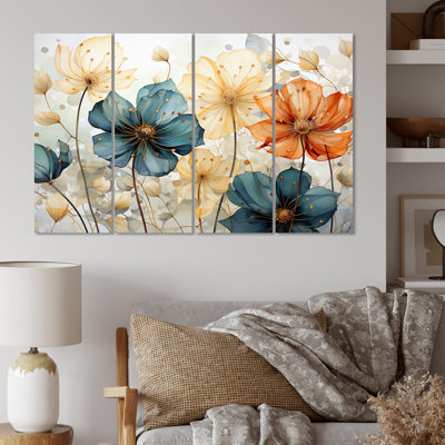 Laureole - Abstract Botanicals, reproduction d'art sur toile - 4 panneaux