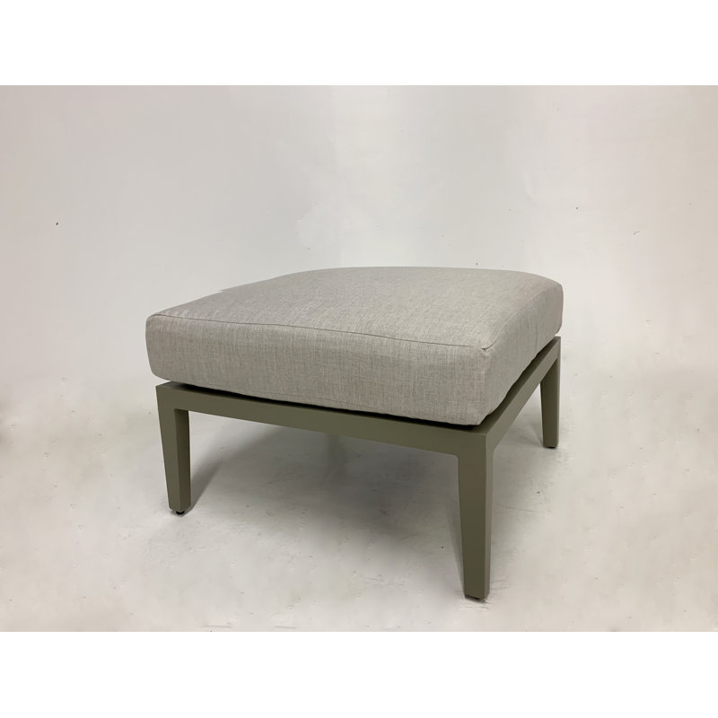 Repose-pieds extérieur avec coussin sunbrella Dunkelberger, Cast Oasis Sunbrella® Plainweave