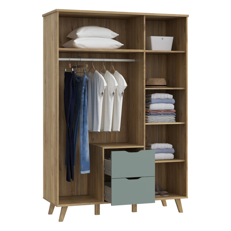 Vankka Manufactured Wood Wardrobe, Sage green