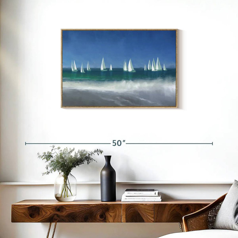 Port de plaisance, Cadre flottant en bois naturel, 31 po x 21 po