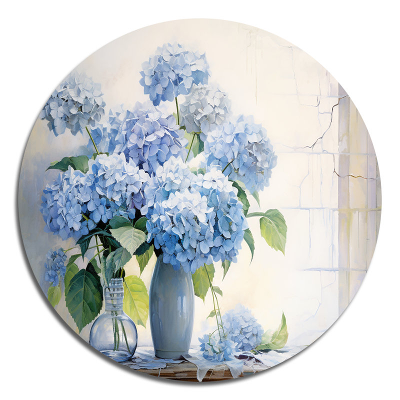 Whitworth - art mural floral rond en métal, H 29 po x l 29 po