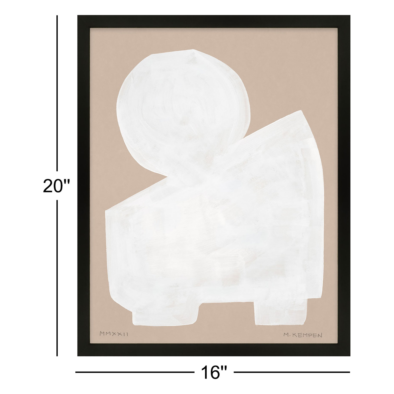 Modules In White 2 by Michael Kempen, Black Framed, 16" W x 20" H