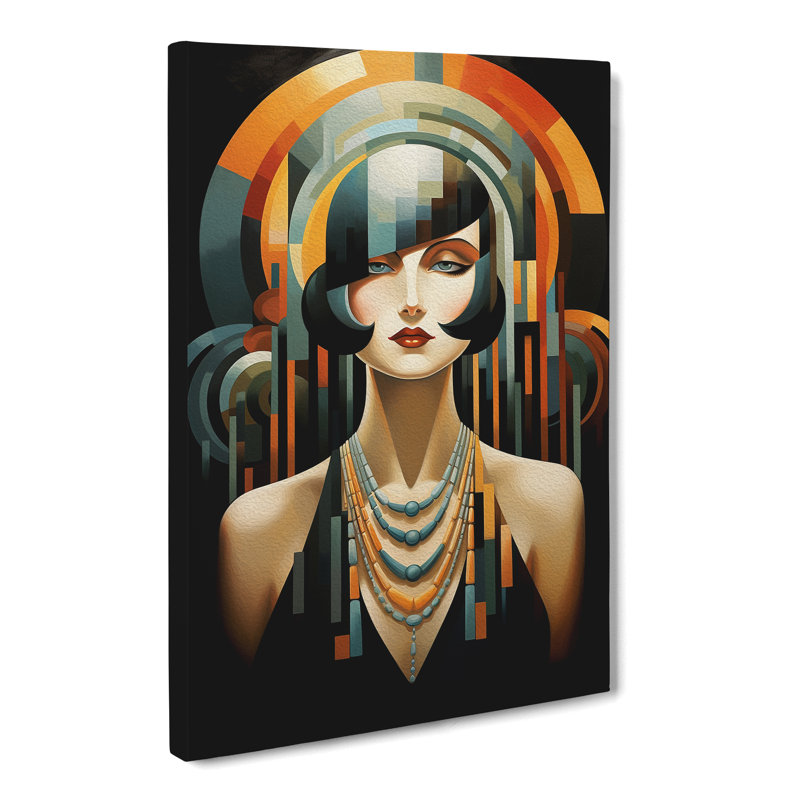Art Deco Woman Art Informel Art - No Frame Print, 76cm H x 50cm W x 3cm D