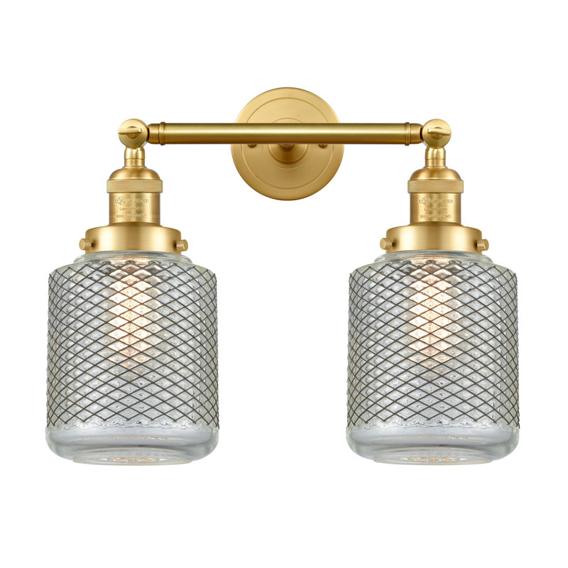 Éclairage pour salle de bain à intensité variable 2 lumières Iyana, Ampoule incandescente rétro de 60 watts, Or satiné