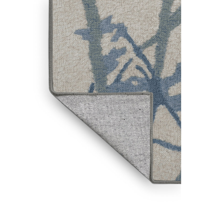 Machine Washable Gray Area Rug, Rectangle 7' x 9'