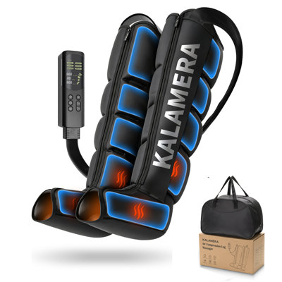 Upgraded Leg & Foot Massager, Heated Air Compression Boots, Zipper‑On Design, 6 Modes 9 Intensities for Muscle Soreness & Blood Circulation, Birthday Gift for Men Women Seniors