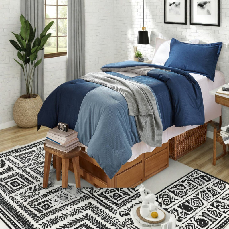 Modern Bedding Sets, 2 Piece Twin XL Corduroy Polyester for Dorm Home