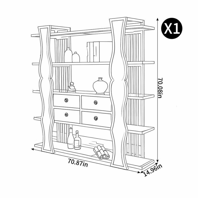 New Chinese style carved bookcase