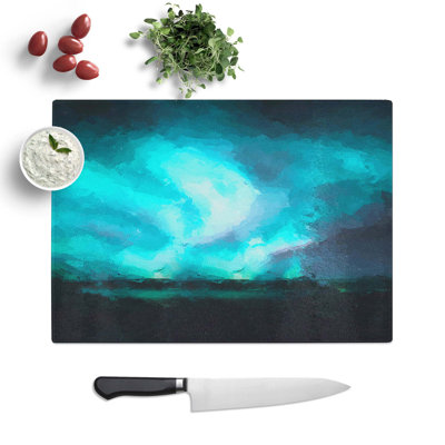 Tempered Glass Polar Lights in Iceland Chopping Board