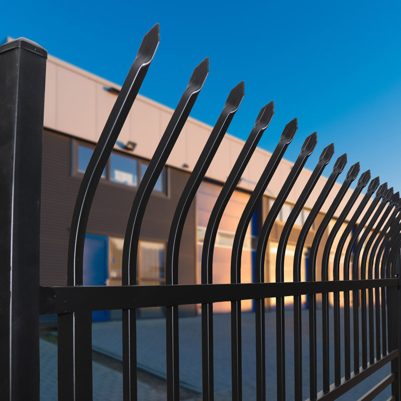 Black Steel 8-Panel French Gothic Ornamental Fence Kit