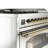 ILVE Nostalgie II Series 48 inch Dual Fuel Range with 5 Sealed Burners, Griddle, Frenchtop (Glass Door)-98196566-98196550