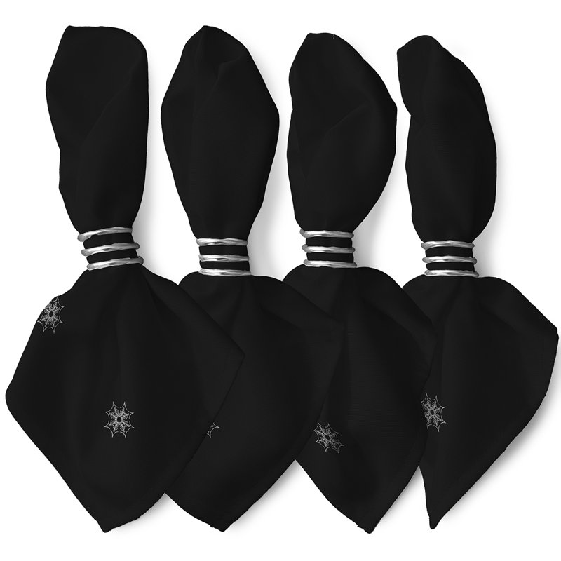 Krystoffer Web Art Napkins, Black