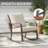 3-Piece Handwoven Rattan Rocking Bistro Set – 2 Chairs + Table, 6" Olefin Cushions
