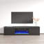 Meuble télé flottant avec foyer électrique 70,9 po, finition brillante, fixation murale-71337404