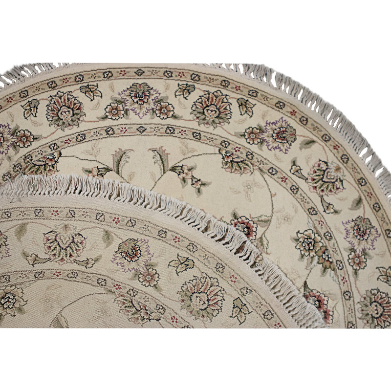 High-Quality Hand-Knotted Ivory Area Rug